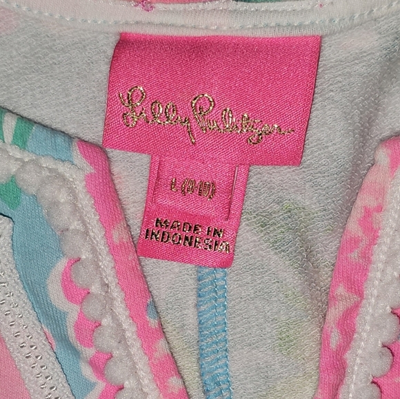 Lilly Pulitzer Girls Mini Harper Dress Blue Ibiza Pineapple Size Large 8-10 - Picture 13 of 13